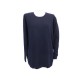 NEUF PULL ERIC BOMPARD RAS DU COU OVERSIZE 2 FILS M 40 EN CACHEMIRE BLEU 280€