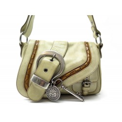 SAC A MAIN CHRISTIAN DIOR MINI GAUCHO EN CUIR BEIGE LEATHER HANDBAG PURSE 1500€