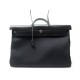 NEUF SAC DE VOYAGE HERMES HERBAG XL 2020 50CM BANDOULIERE TOILE CUIR NOIR 2650€