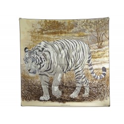 NEUF FOULARD HERMES TIGRE DU BENGALE DALLET CARRE 90 EN SOIE SILK SCARF 385€