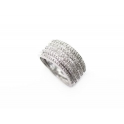 BAGUE T56 SERTIE DE 189 DIAMANTS 1.2 CT EN OR BLANC 18K 6.9GR GOLD DIAMONDS RING