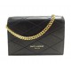 NEUF PORTE MONNAIE YVES SAINT LAURENT 658590 CHAINE BANDOULIERE CUIR NOIR 550€