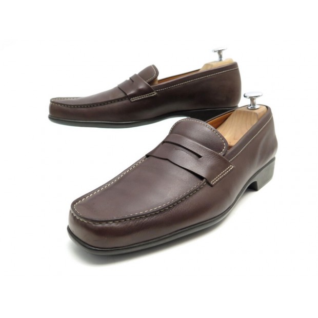 CHAUSSURES JM WESTON MOCASSINS 625 7D 41 CUIR MARRON LOAFERS LEATHER SHOES 570€