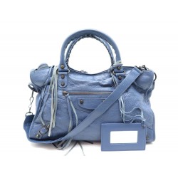 SAC A MAIN BALENCIAGA 115748 CLASSIC CITY MEDIUM EN CUIR BLEU HAND BAG 1590€