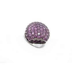 BAGUE BOUCHERON TENTATION MACARON GM T55 EN OR BLANC SAPHIR & RUBIS RING 7200€