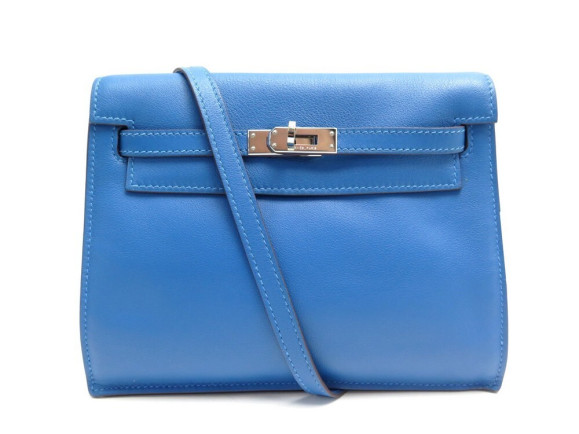sac a main hermes kelly danse 22 en cuir swift bleu