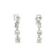 BOUCLES D'OREILLES DIOR INITIALES LOGO EN METAL ARGENTE STRASS PENDANT EARRINGS