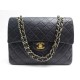 VINTAGE SAC A MAIN CHANEL TIMELESS CLASSIQUE MM CUIR BLEU NAVY PURSE BAG 7800€