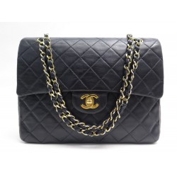 VINTAGE SAC A MAIN CHANEL TIMELESS CLASSIQUE MM CUIR BLEU NAVY PURSE BAG 7800€