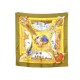 FOULARD HERMES CHASSES EXOTIQUES LEDOUX CARRE 90 EN SOIE JAUNE SILK SCARF 385€