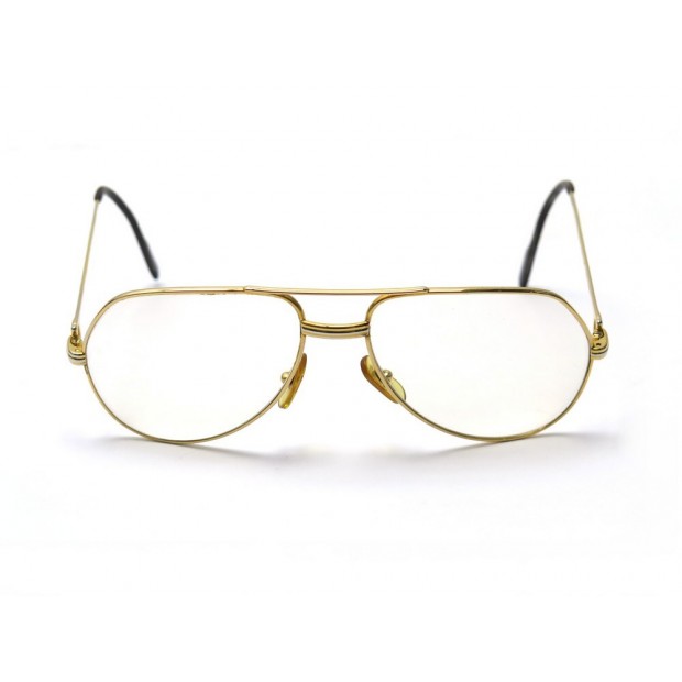 LUNETTES DE VUE CARTIER TRINITY AVIATEUR EN METAL DORE GOLDEN GLASSES 890€