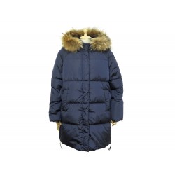 NEUF MANTEAU MAX MARA WEEKEND DOUDOUNE LONGUE XL 46 EN NYLON BLEU NEW COAT 570€