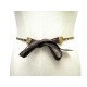VINTAGE CEINTURE CHANEL A NOUER 70 A 130 CM CHAINE DOREE & CUIR MARRON BELT 995€