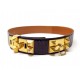 VINTAGE CEINTURE HERMES MEDOR COLLIER DE CHIEN 90 CUIR CROCODILE NOIR BELT 3750€