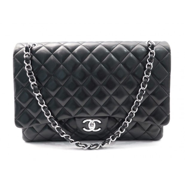 SAC MAIN CHANEL TIMELESS 2.55 MAXI JUMBO EN CUIR MATELASSE NOIR BAG PURSE 5160€