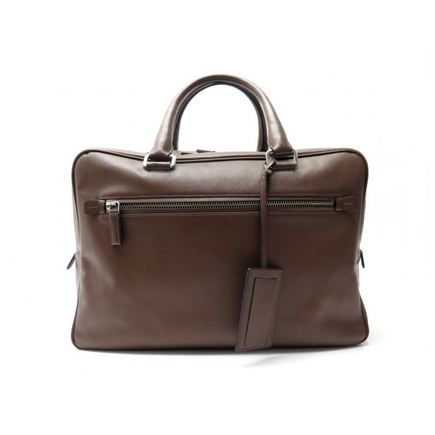 NEUF SAC DE VOYAGE PRADA BORSA DA VIAGGIO VA0835 CUIR SAFFIANO CACAO BAG 4500€