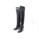 NEUF CHAUSSURES CHANEL G31303 41.5 BOTTES CUISSARDES COMPENSEES CUIR NOIR 1500€
