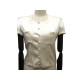 CHEMISIER CHANEL TAILLE 40 M BLOUSE TSHIRT EN SOIE BEIGE SILK TOP 1590€