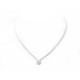 COLLIER PENDENTIF FLEURS DE 6 DIAMANTS 0.46CT OR BLANC 18K DIAMONDS NECKLACE