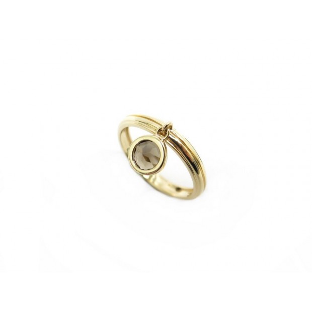 NEUF BAGUE POIRAY LOLITA T50 EN OR JAUNE 18K & QUARTZ FUME + BOITE NEW RING 750€