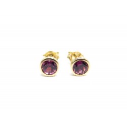 NEUF BOUCLES D'OREILLES POIRAY LOLITA OR JAUNE 18K RHODOLITE BOITE EARRINGS 500€