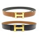 CEINTURE HERMES REVERSIBLE BOUCLE H DOREE MARTELEE T85 CUIR + BOITE BELT 650€