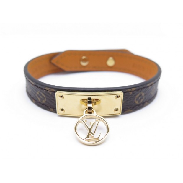 NEUF BRACELET LOUIS VUITTON LOGOMANIA M4150 EN TOILE MONOGRAM 17CM NEW 270€