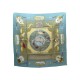 NEUF FOULARD HERMES LE GEOGRAPHE LAROCHE CARRE 90 SOIE BROCHEE SILK SCARF 385€