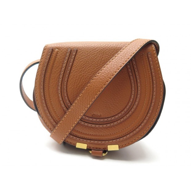 NEUF SAC A MAIN CHLOE MARCIE MINI BANDOULIERE EN CUIR MARRON NEW HAND BAG 790€