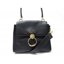 NEUF SAC A MAIN CHLOE TESS DAY S BANDOULIERE EN CUIR NOIR HAND BAG PURSE 1590€