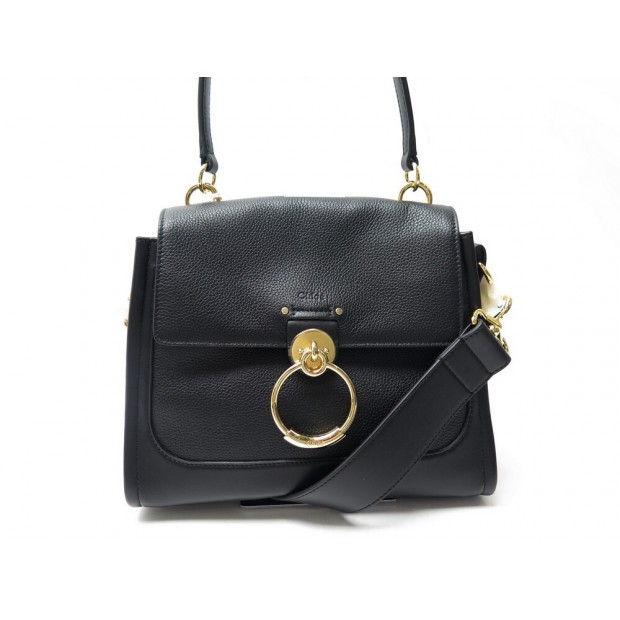 NEUF SAC A MAIN CHLOE TESS DAY S BANDOULIERE EN CUIR NOIR HAND BAG PURSE 1590€