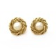 VINTAGE BOUCLES D'OREILLES CHANEL 1994 PERLES EN METAL DORE GOLDEN EARRINGS 590€
