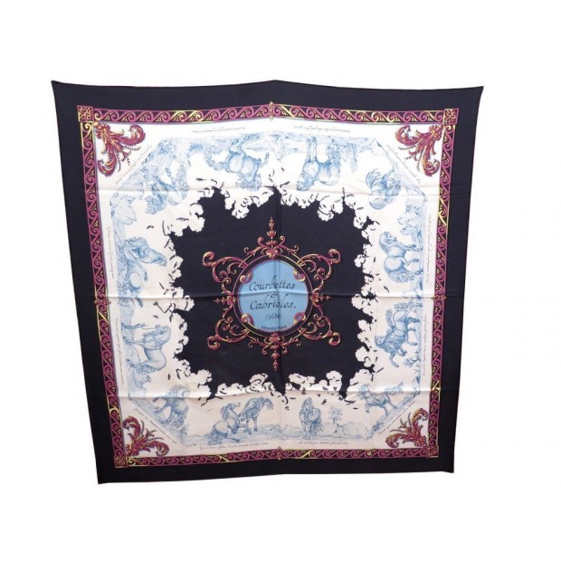 FOULARD HERMES COURBETTES & CABRIOLES 1654 1ERE EDITION 1962 CARRE SCARF 350€