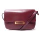 SAC A MAIN DELVAUX BANDOULIERE EN CUIR BORDEAUX 28 CM LEATHER HAND BAG 2600€