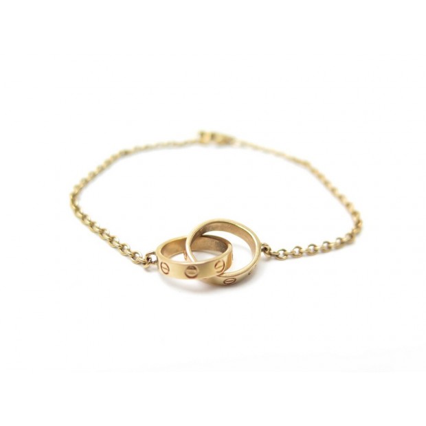 BRACELET CARTIER LOVE B6027100 T14 EN OR ROSE 18K ANNEAUX PINK GOLD JEWEL 1750€