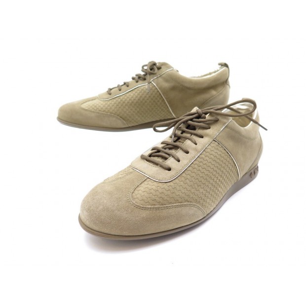 NEUF CHAUSSURES LOUIS VUITTON BASKETS COSMOPOLITE SNEAKERS 38.5 DAIM BEIGE 550€