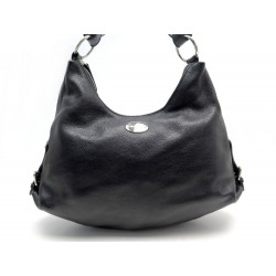 SAC A MAIN MAC DOUGLAS EN CUIR GRAINE NOIR PORTE EPAULE LEATHER HANDBAG 380€