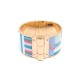 NEUF BRACELET HERMES CHARNIERE SANGLES EN ZIGZAG PLAGE XL T16 EMAIL + BOITE 735€