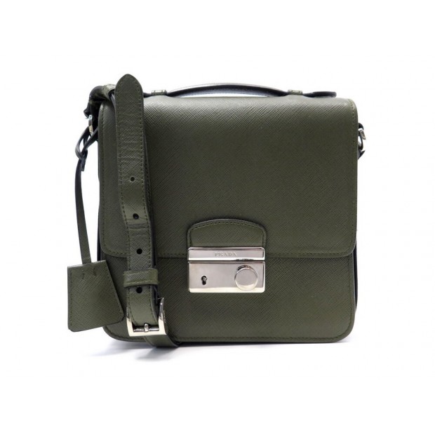 SAC A MAIN PRADA BT1012 BANDOULIERE CUIR SAFFIANO KAKI MILITAIRE HAND BAG 1650€