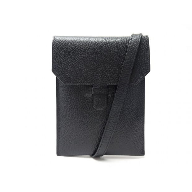 NEUF SAC A MAIN HERMES POCHETTE BANDOULIERE EN CUIR TOGO NOIR BLACK CLUTCH 1370€