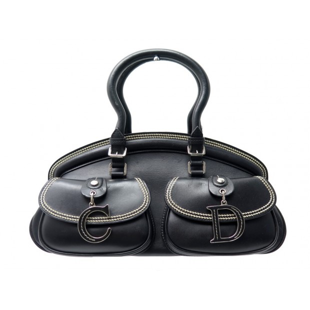 SAC A MAIN CHRISTIAN DIOR DETECTIVE MEDIUM EN CUIR NOIR LEATHER HAND BAG 1415€