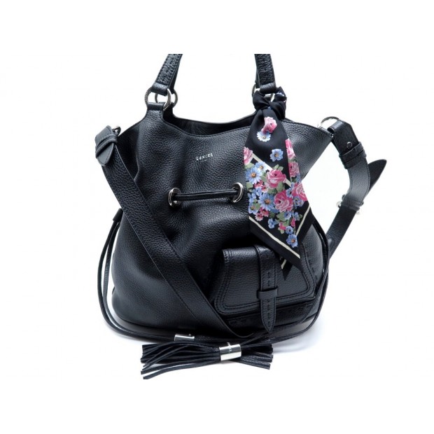 NEUF SAC A MAIN LANCEL PREMIER FLIRT MM BANDOULIERE CUIR NOIR +BANDEAU SOIE 780€