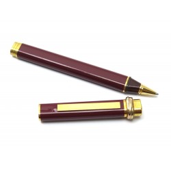 STYLO BILLE CARTIER TRINITY EN RESINE BORDEAUX ET PLAQUE OR ROLLERBALL PEN 320€