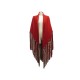 CHALE HERMES PONCHO A FRANGES EN CACHEMIRE & LAINE ROUGE RED FRINGED SHAWL 2800€