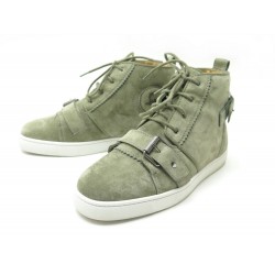 CHAUSSURES CHRISTIAN LOUBOUTIN NONO 3161145 39 BASKETS DAIM VERT SNEAKERS 955€