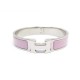 BRACELET HERMES CLIC H 17 CM EMAIL ROSE CLAIR & FINITION PALLADIE ENAMEL 555€