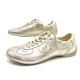 CHAUSSURES LOUIS VUITTON 38 BASKETS EN CUIR DORE LEATHER SNEAKERS SHOES 650€