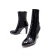 CHAUSSURES CHANEL BOTTINES G30090 38.5 CUIR VERNI NOIR + BOITE BOOTS SHOES 1350€