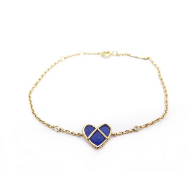 NEUF BRACELET POIRAY L'ATTRAPE COEUR LAPIS LAZULI DIAMANTS OR 18K + BOITE 1190€