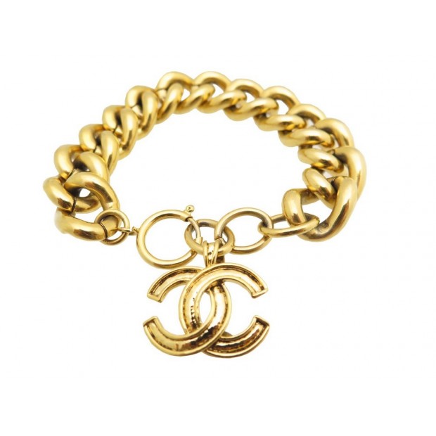 VINTAGE BRACELET CHANEL METAL DORE 1 